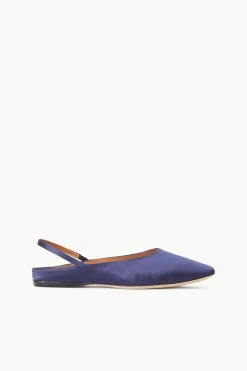 JANINE MULE | NAVY SATIN