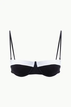 JO BALCONETTE BIKINI TOP | BLACK WHITE -fashion STAUD JOBALCONETTEBIKINI TOP BLACKWHITE SUPF 23 ECOM 1 2