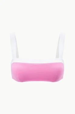 LIV BIKINI TOP | CORAL PINK WHITE -fashion STAUD LIVBIKINI TOP CPWH SUPF 23 ECOM 1 1