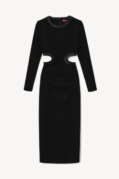 LONG SLEEVE DOLCE DRESS | BLACK 9 LONG SLEEVE DOLCE DRESS | BLACK -fashion STAUD LONG SLEEVE DOLCE DRESS BLACK FALL 22 ECOM 1