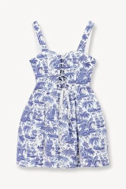 MINI SUTTON DRESS | BLUE TOILE 14 MINI SUTTON DRESS | BLUE TOILE -fashion STAUD MINI SUTTON DRESS BLUE TOILE SUPF 23 ECOM 1