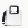 MINI SHIRLEY LEATHER BAG | WHITE BLACK -fashion STAUD MINISHIRLEY BAG WHITEBLACK SPRING 23 ECOM 1