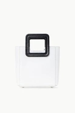 MINI SHIRLEY LEATHER BAG | WHITE BLACK -fashion STAUD MINISHIRLEY BAG WHITEBLACK SPRING 23 ECOM 2