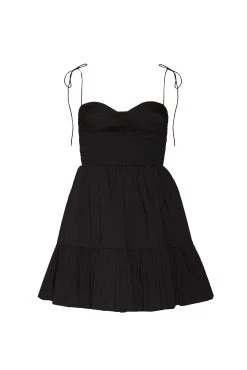 MINI LANDRY DRESS | BLACK -fashion STAUD MINI LANDRY DRESS BLACK SUMMER ECOM 22