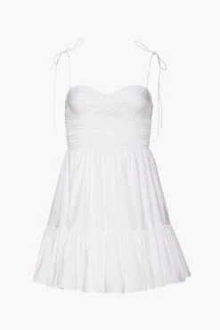 MINI LANDRY DRESS | WHITE -fashion STAUD MINI LANDRY DRESS WHITE SUMMER ECOM 22