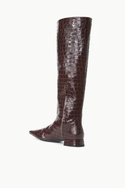 OLGA BOOT | ESPRESSO CROC EMBOSSED -fashion STAUD OLGA BOOT ESPRESSO FALL 23 ECOM 3