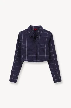 SENECA TOP | NAVY PLAID -fashion STAUD SENECA TOP NAVY PLAID SUPF 23 ECOM 1