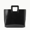 SHIRLEY LEATHER BAG | BLACK POLISHED -fashion STAUD SHIRLEYLEATHER TOTE BLACK FALL 23 ECOM 2