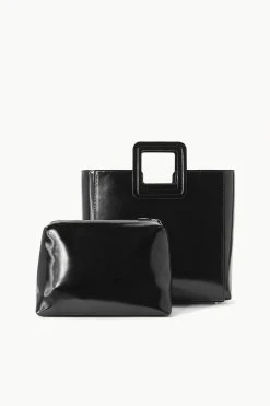SHIRLEY LEATHER BAG | BLACK POLISHED -fashion STAUD SHIRLEYLEATHER TOTE BLACK FALL 23 ECOM 3