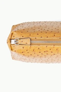 SHIRLEY LEATHER BAG | WALNUT OSTRICH EMBOSSED -fashion STAUD SHIRLEYLEATHER TOTE WALNUT FALL 23 ECOM 5