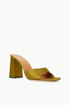 SLOANE HEEL | OLIVE SATIN -fashion STAUD SLOANE HEEL OLIVESATIN SPRING 23 ECOM 2 2