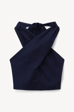 SMOCKED KAI TOP | NAVY -fashion STAUD SMOCKED KAI TOP NAVY HOLIDAY 22 ECOM 1 1