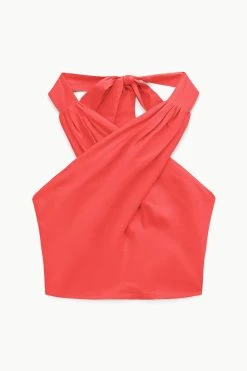 SMOCKED KAI TOP | HIBISCUS -fashion STAUD SMOCKEDKAI TOP HIBISCUS SPRING 23 ECOM 1