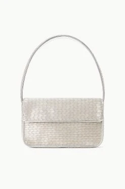 TOMMY BEADED BAG | SILVER -fashion STAUD TOMMYBEADED BAG SILVER FALL 23 ECOM 1