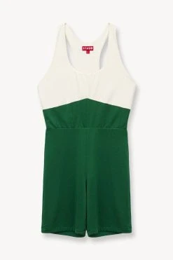 BOUNCE SHORT UNITARD | COURT GREEN IVORY 12 BOUNCE SHORT UNITARD | COURT GREEN IVORY -fashion STAUD UNKNOWN SHORT JUMPSUIT GREEN SUPF 23 ECOM 1