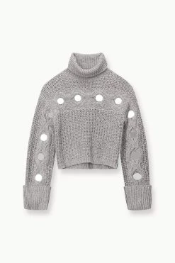 VERNACULAR SWEATER | MIRRORED HEATHER GREY -fashion STAUD VERNACULAR SWEATER MIRROREDHEATHERGREY FALL 23 ECOM 1