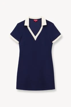 VOLLEY DRESS | NAVY IVORY -fashion STAUD VOLLEY DRESS NAVY SUPF 23 ECOM 1 1