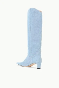 WESTERN WALLY BOOT | DENIM BLUE -fashion STAUD WESTERNWALLY BOOT DENIMBLUE FALL 23 ECOM 3