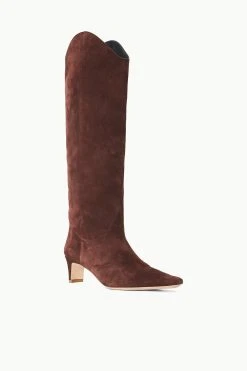 WESTERN WALLY BOOT | MAHOGANY SUEDE -fashion STAUD WESTERNWALLY BOOT MAHOGANY FALL 23 ECOM 2