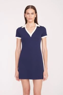 VOLLEY DRESS | NAVY IVORY -fashion Volley Dress Navy Ivory 023 01295 web