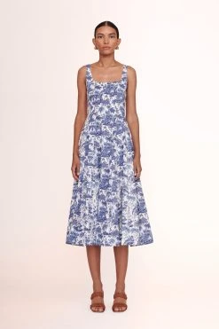 FRANKIE WEDGE | TAN -fashion Wells dress blue toile 00578 web