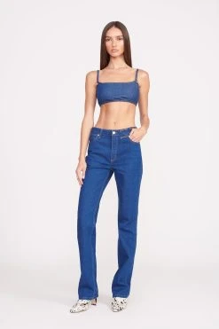 STAUD + WRANGLER THE STRAIGHT CUT JEAN | DARK RINSE -fashion Wrangler 0876 web