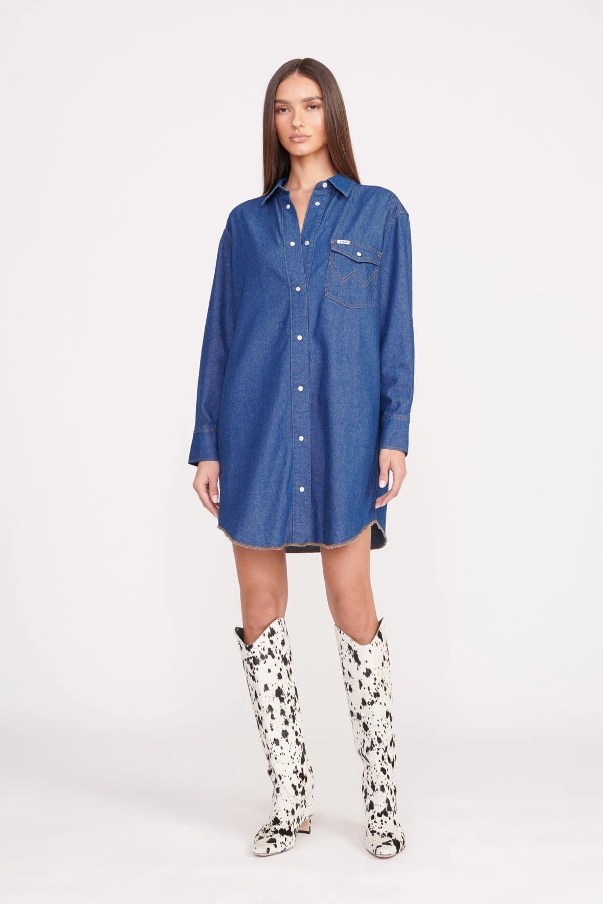 STAUD + WRANGLER THE OVERSIZED WESTERN | DARK RINSE 5 STAUD + WRANGLER THE OVERSIZED WESTERN | DARK RINSE - Image 3