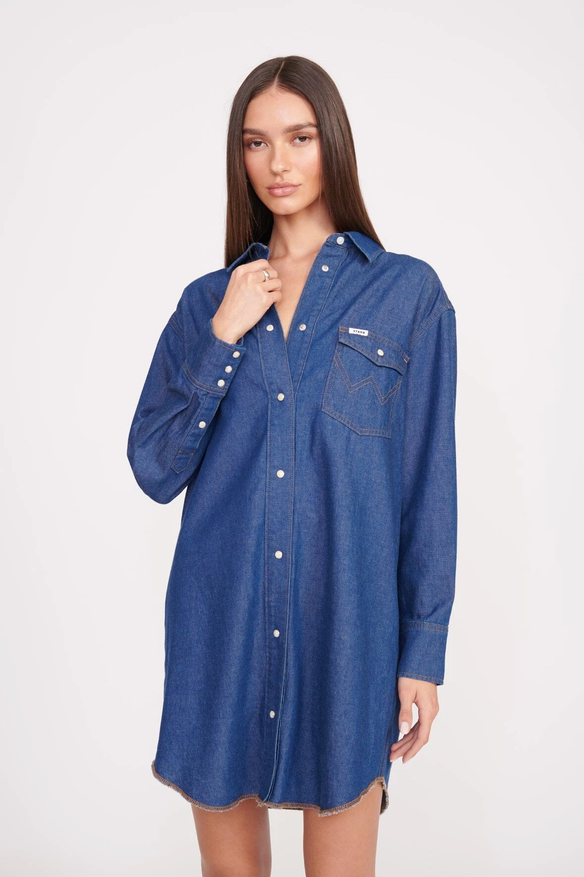 STAUD + WRANGLER THE OVERSIZED WESTERN | DARK RINSE 8 STAUD + WRANGLER THE OVERSIZED WESTERN | DARK RINSE - Image 6