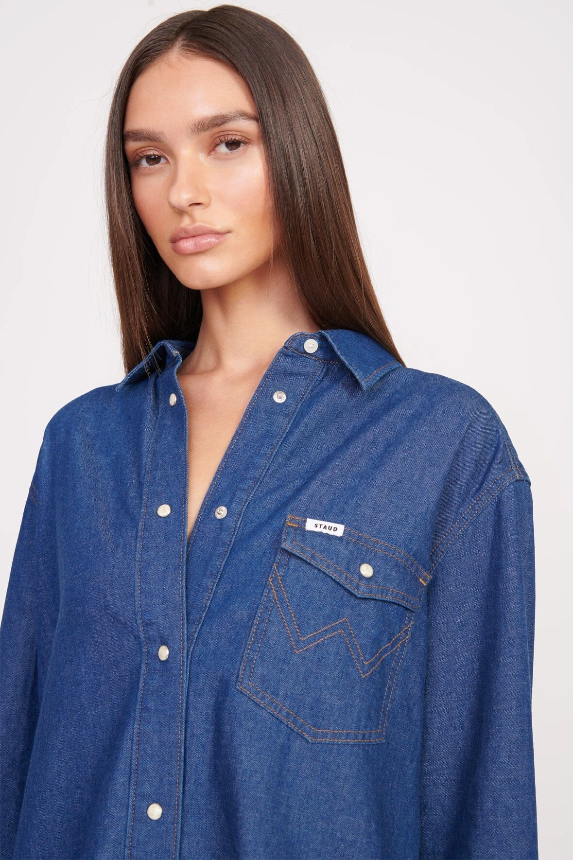 STAUD + WRANGLER THE OVERSIZED WESTERN | DARK RINSE 9 STAUD + WRANGLER THE OVERSIZED WESTERN | DARK RINSE - Image 7