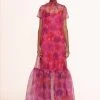 CALLUNA DRESS | MAGENTA PAINTED FLORAL 1 CALLUNA DRESS | MAGENTA PAINTED FLORAL -fashion calluna dress magenta 00773 web
