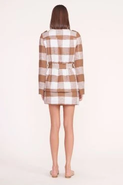 CHARLES BLAZER | TOBACCO GINGHAM -fashion charles blazer oat milk 02193 web