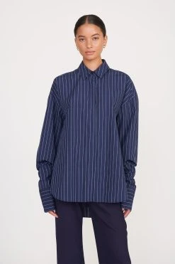 COLTON SHIRT | NAVY PINSTRIPE