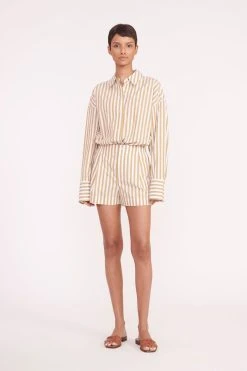 COLTON SHIRT | KHAKI STRIPE -fashion colton top khaki stripe 01327 web 1