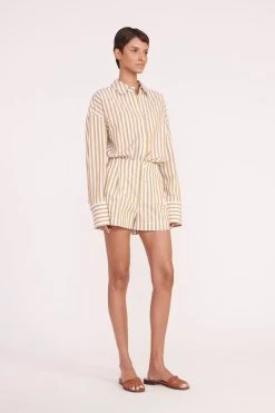 COLTON SHIRT | KHAKI STRIPE -fashion colton top khaki stripe 01336 web 1