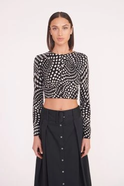 DEANNA SWEATER | BLACK WAVY DOT