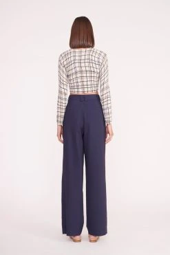 DEANNA SWEATER | CREME DRAWN PLAID -fashion deanna sweater creme dawn plaid luisa pant nav 05354 web