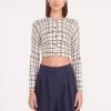 DEANNA SWEATER | CREME DRAWN PLAID -fashion deanna sweater creme dawn plaid luisa pant nav 05357 web