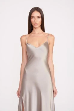 ALEXA DRESS | SILVER SATIN -fashion fall 23 0236 web