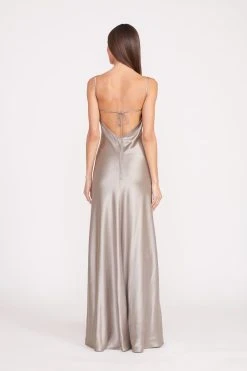 ALEXA DRESS | SILVER SATIN -fashion fall 23 0246 web