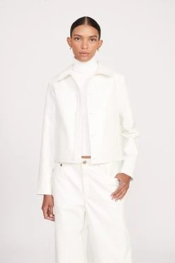 GLAZING JACKET | WHITE VEGAN PATENT