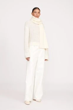 KNIT MERINO SCARF | IVORY -fashion fall 23 1544 web