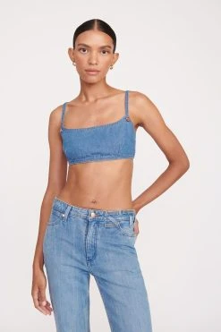 STAUD + WRANGLER THE JEAN BIKINI TOP | MID BLUE
