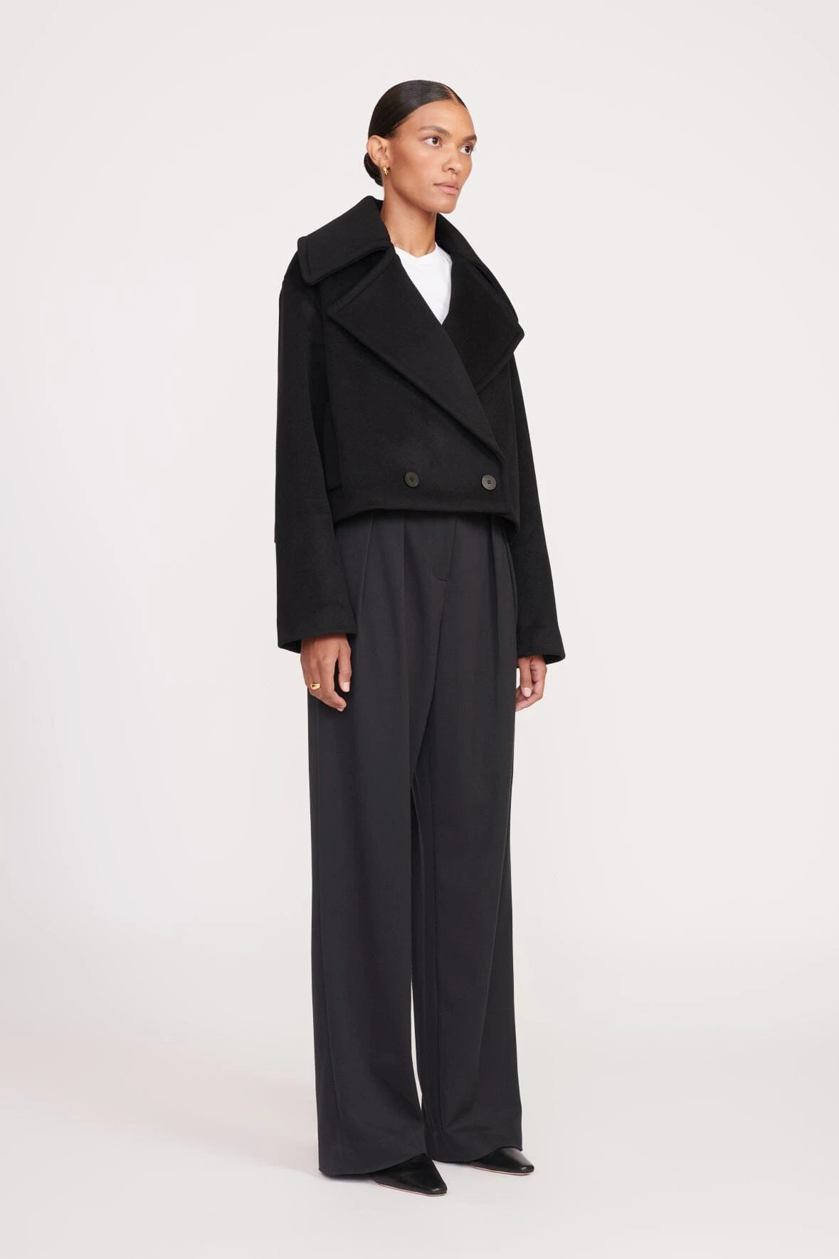 CARVER CROPPED COAT | BLACK 5 CARVER CROPPED COAT | BLACK - Image 3