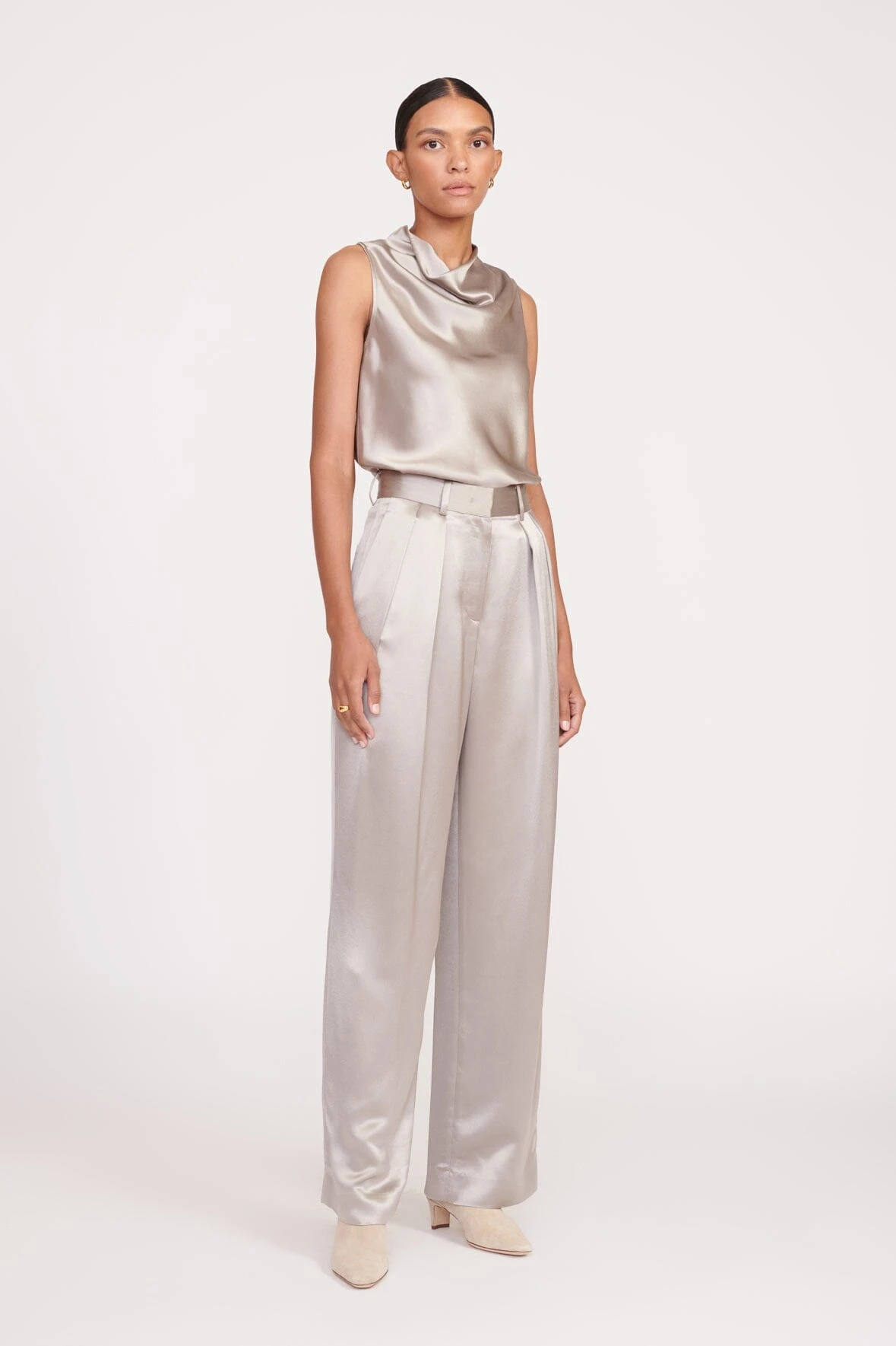 LUISA PANT | SILVER SATIN 4 LUISA PANT | SILVER SATIN - Image 2