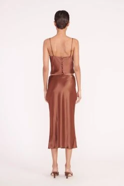 BRIGITTE MULE | CLOVE SATIN -fashion gracie top angela skirt clove 02611 web 1