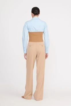 HAZEL TOP | CAMEL FRENCH BLUE -fashion hazel top camel french blue 1