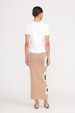 KARINA SKIRT | CAMEL GEOSCAPE -fashion karina skirt camel geoscape 1