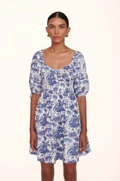 MINI FAYE DRESS | BLUE TOILE -fashion mini faye dress blue toile 00621 web