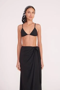 SILK SCARF | BLACK WAVY DOT