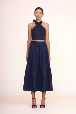 SOLANGE HEEL | NAVY -fashion sea skirt navy 2